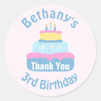Cute Layered Kids Birthday Cake Thank You