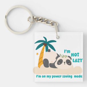 Cute lazy panda key ring