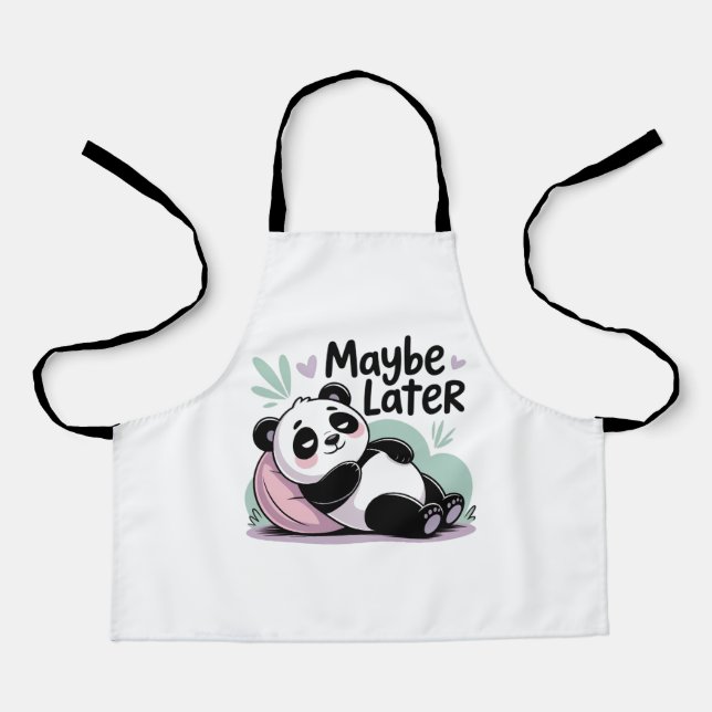 Cute Lazy Panda – “Maybe Later” Relaxing Panda Apron (Front)