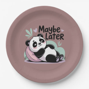 Cute Lazy Panda – “Maybe Later” Relaxing Panda Paper Plate