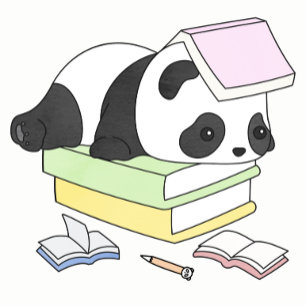 Cute Lazy Panda Studying Illustration Planner