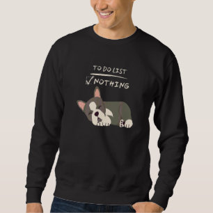 Cute Lazy Sleeping Boston Terrier Dog Puppy Sweatshirt