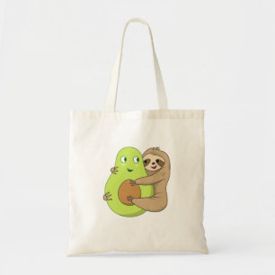 Cute Lazy Sloth Animal Avocado Lover Gift Hugging Tote Bag