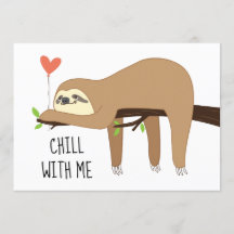 Cute, lazy sloth bear design for Valentines Day