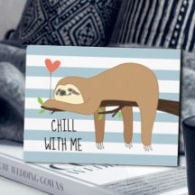 Cute, lazy sloth bear design for Valentines Day