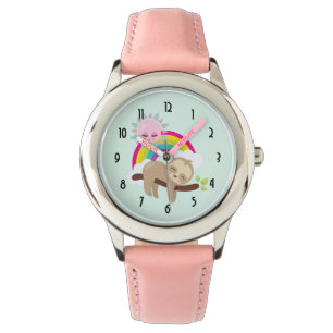Cute Lazy Sloth with Sun & Rainbow Watch