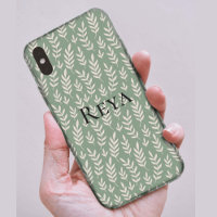 Cute Leaf Green Print With Name