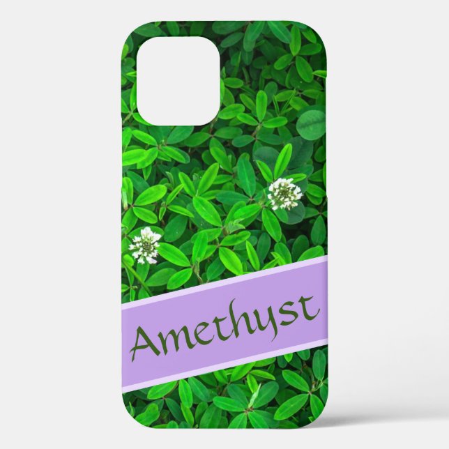 Cute Leafy Botanical Personalised Pattern Case-Mate iPhone Case (Back)