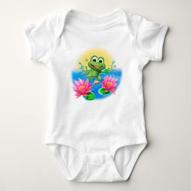 Cute Leapfrog bodysuit birthday personalized (Front)