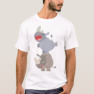Cute Leapfrog Cartoon Rhinos Kids T-shirt
