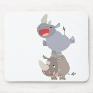 Cute Leapfrog Cartoon Rhinos Mousepad
