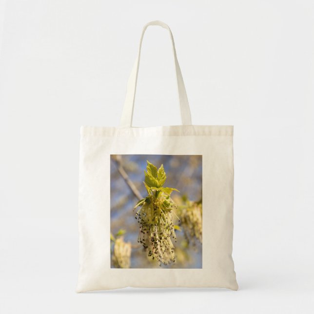 Cute leaves in spring photo tote bag (Front)