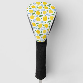 Cute lemon and green leaves pattern golf head cover