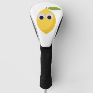 Cute Lemon Character with Googly Eyes Golf Head Cover