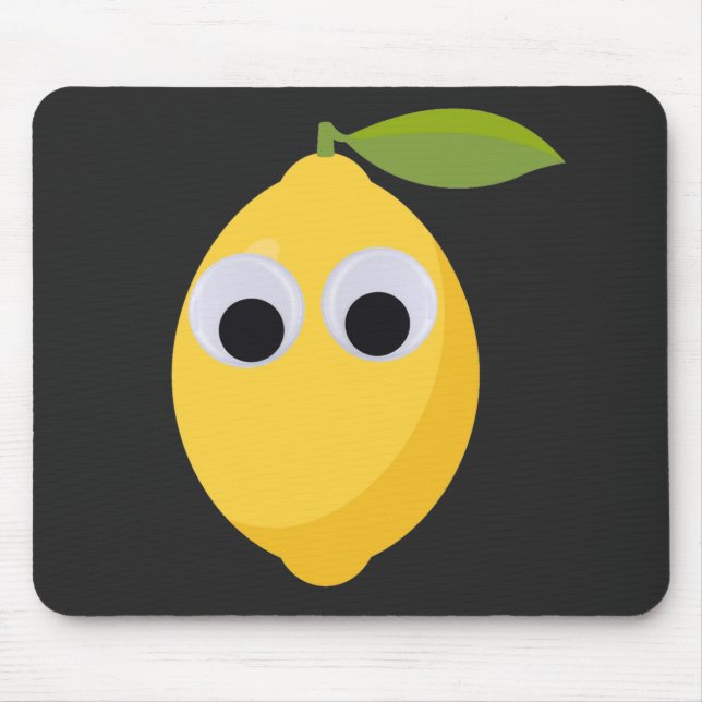 Cute Lemon Character with Googly Eyes  Mouse Pad (Front)