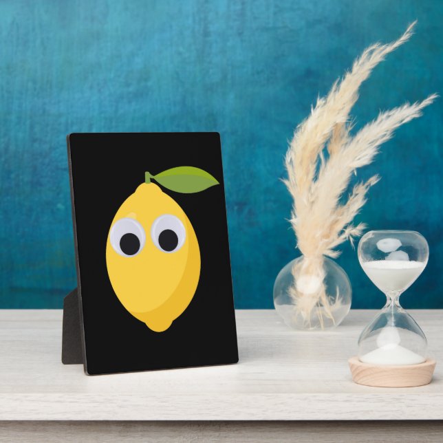 Cute Lemon Character with Googly Eyes  Plaque (Side)