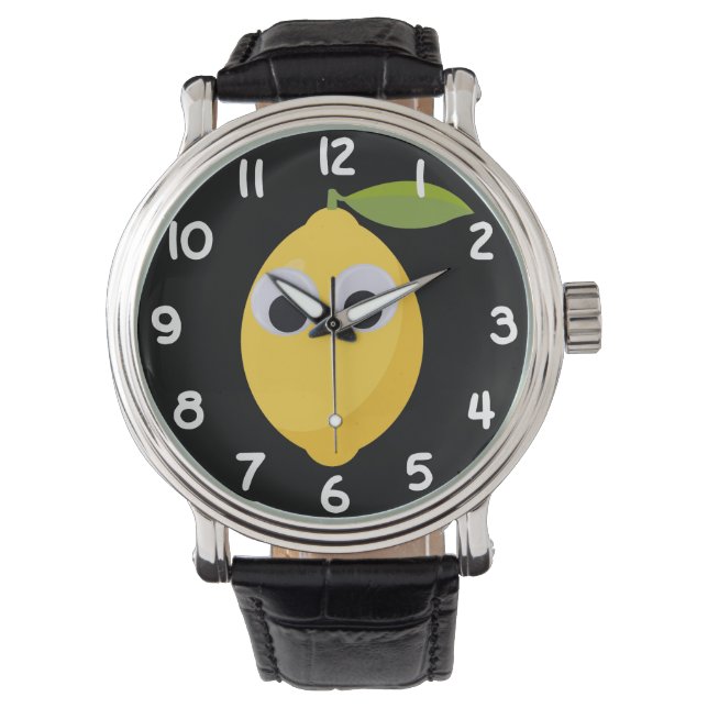 Cute Lemon Character with Googly Eyes  Watch (Front)
