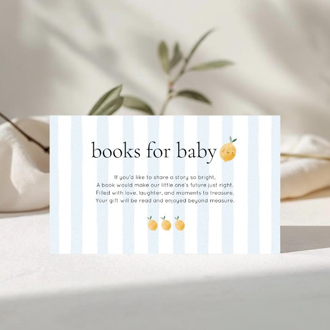 Cute Lemon Citrus Baby Shower Books For Baby Enclosure Card (Creator Uploaded)
