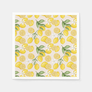Cute Lemon Citrus Fruit Summer Baby Shower Napkin