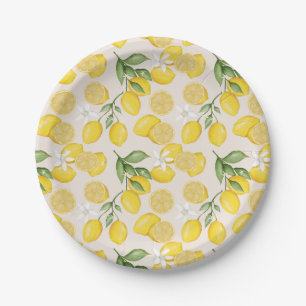 Cute Lemon Citrus Fruit Summer Baby Shower Paper Plate