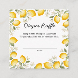 Cute Lemon Citrus Fruit Summer Diaper Raffle Enclosure Card