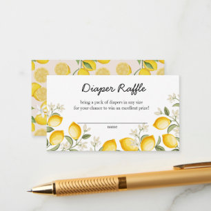 Cute Lemon Citrus Fruit Summer Diaper Raffle Enclosure Card