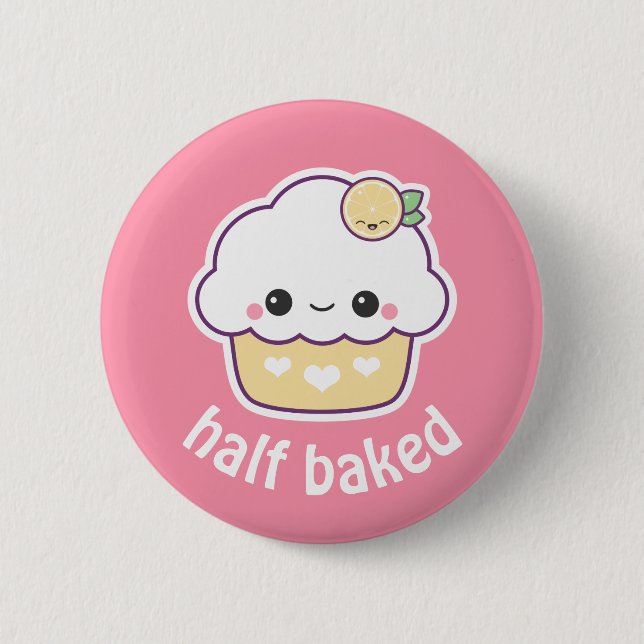 Cute Lemon Cupcake 6 Cm Round Badge (Front)