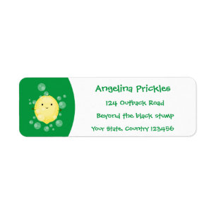 Cute lemon fruit cartoon bubbles illustration