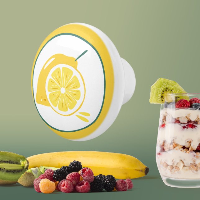 cute lemon fruit kitchen decor ceramic knob (Creator Uploaded)
