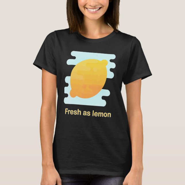 Cute Lemon Fruit Pattern Yellow Citrus Summer Time T-Shirt (Front)