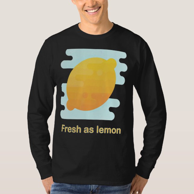 Cute Lemon Fruit Pattern Yellow Citrus Summer Time T-Shirt (Front)