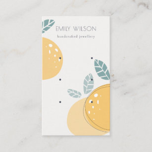 Cute Lemon Fruity Abstract Bold 3 Earring Display Business Card