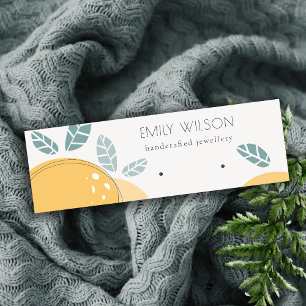 Cute Lemon Fruity Bold Abstract Earring Display Mini Business Card