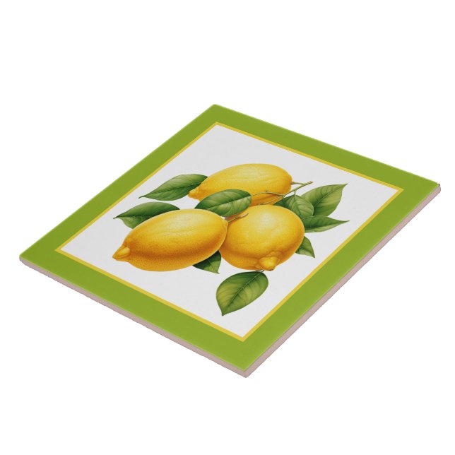 Cute lemon kitchen lovers watercolor  tile (Side)