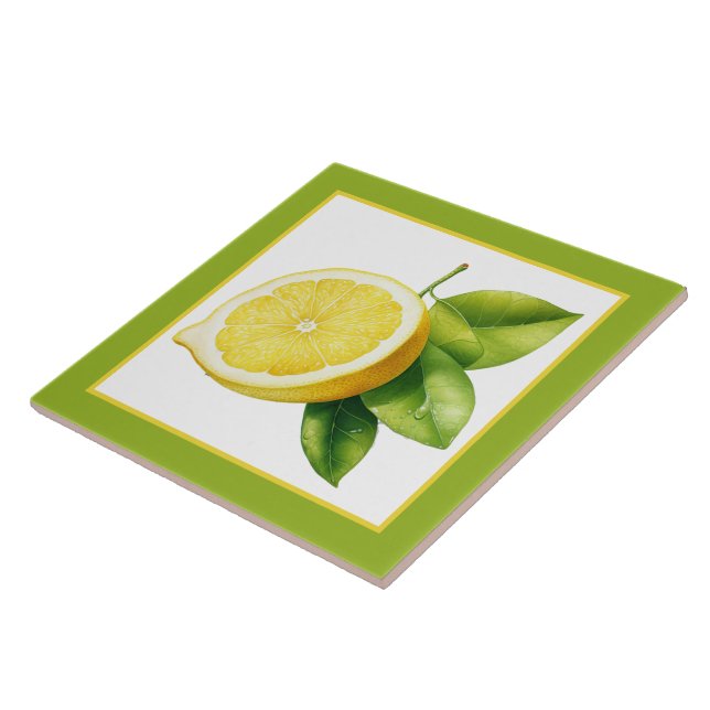 Cute lemon kitchen lovers watercolor  tile (Side)