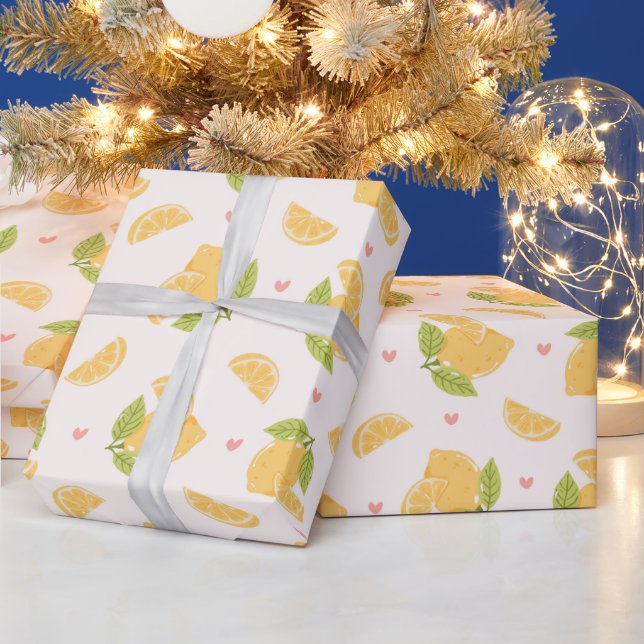 Cute Lemon Seamless Pattern Wrapping Paper (Holidays)