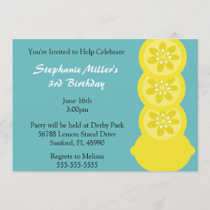 Cute Lemon Slice Summer Party Invitation