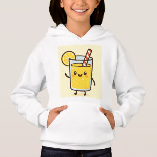 Cute Lemonade Drink Cartoon White Hoodie