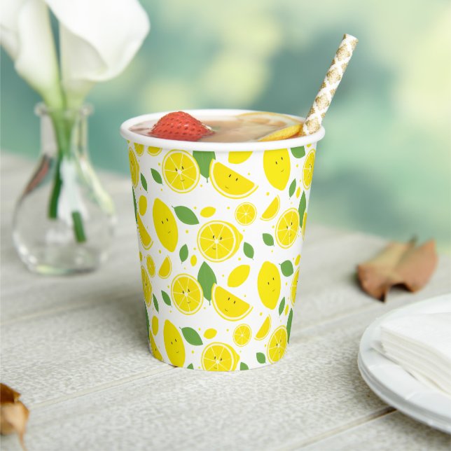Cute Lemons Paper Cups (Insitu)