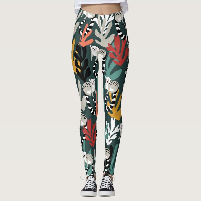 Cute Lemur Leggings (Front)