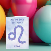 Cute Leo Astrology Sign Purple Happy Birthday