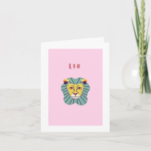 Cute Leo, zodiac, star sign Card