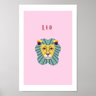 Cute Leo, zodiac, star sign print