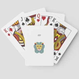 Cute Leo, zodiac, star sign print Playing Cards