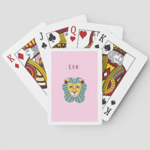 Cute Leo, zodiac, star sign print Playing Cards