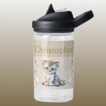 Cute leopard add name with stars kids brown water bottle<br><div class="desc">CamelBak Eddy® water bottle for kids.
Personalise with a name.
This water bottle features a cute leopard with stars in the colours brown and white.</div>