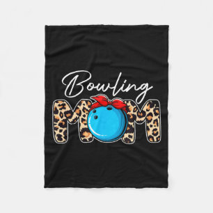 Cute leopard bowling mum mama sport lover mother's fleece blanket