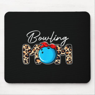 Cute leopard bowling mum mama sport lover mother's mouse pad