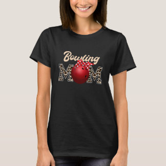 Cute Leopard Bowling Mum Mama Sport  Mother's Day  T-Shirt