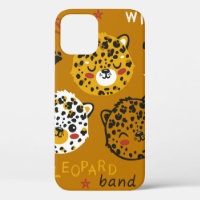 Cute Leopard Cat Face Drawing. Little Funny Cheeta